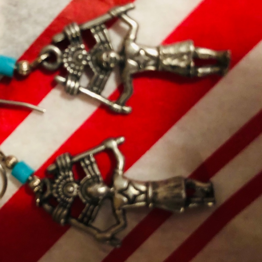 Native Indian Earrings with Turquoise